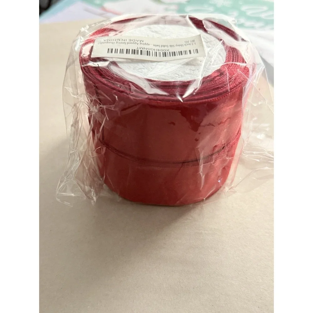 Red Ribbon Roll on Spool, Packaged